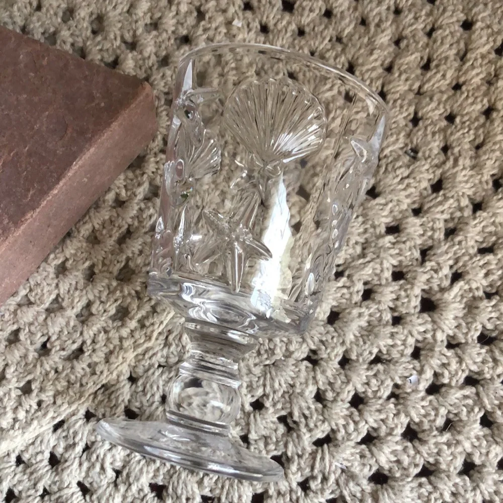 Clear Embossed Coastal Shell Goblet - Set of 2